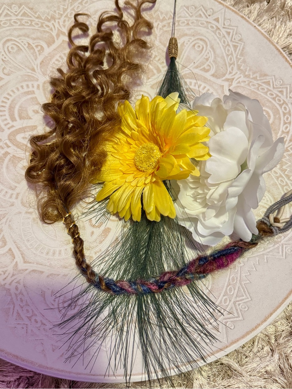 Colorful Braided Hair Extension Accent - Pink & Purple Blend - Picture 4 of 12